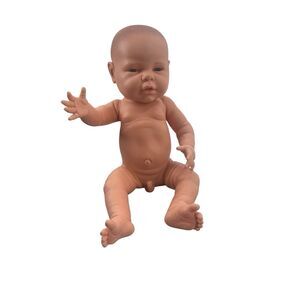 Vintage 1985 Berjusa Baby Doll Anatomically Correct Boy Blue Gray Eyes 19" Vinyl